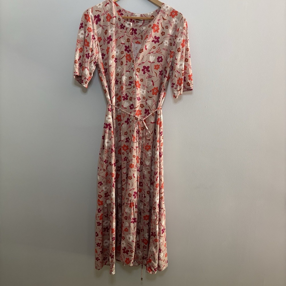 Vanessa Tobler Garden‎ Floral Maxi Dress Women's P Small Buttons Feminine Brunch - Picture 2 of 11